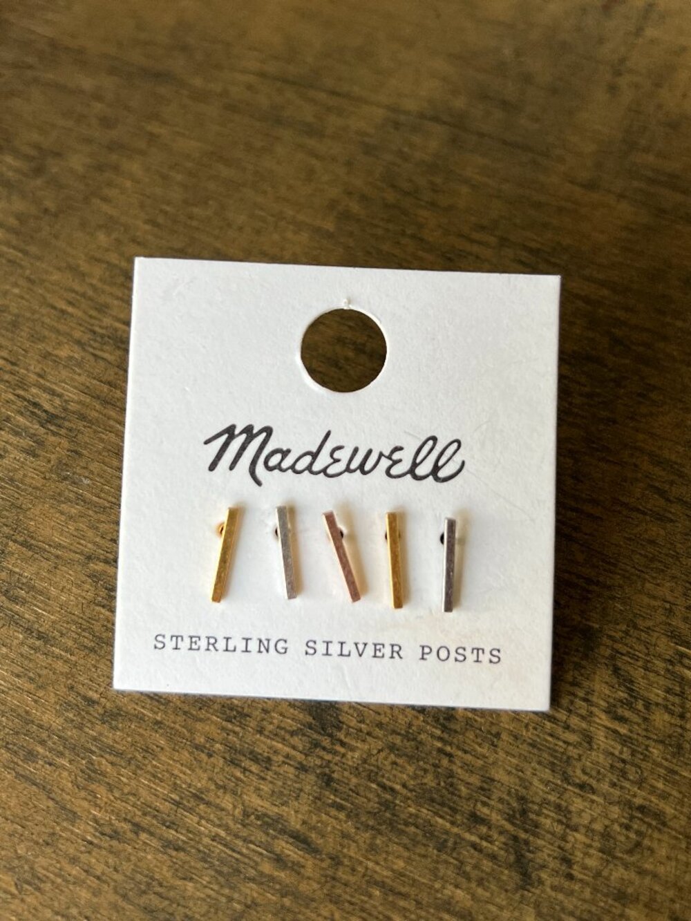 Madewell Sterling Silver Minimalist Bar Earring Studs